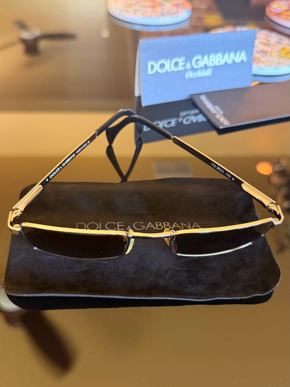Dolce & Gabbana - Y2K Rectangular Sunglasses with Brown Lenses - Picture 6 of 12